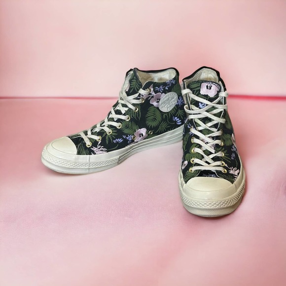 Converse Shoes - Chuck Taylor Womens Size 12 - 70 Hi Top Embroidered Flower and Palm